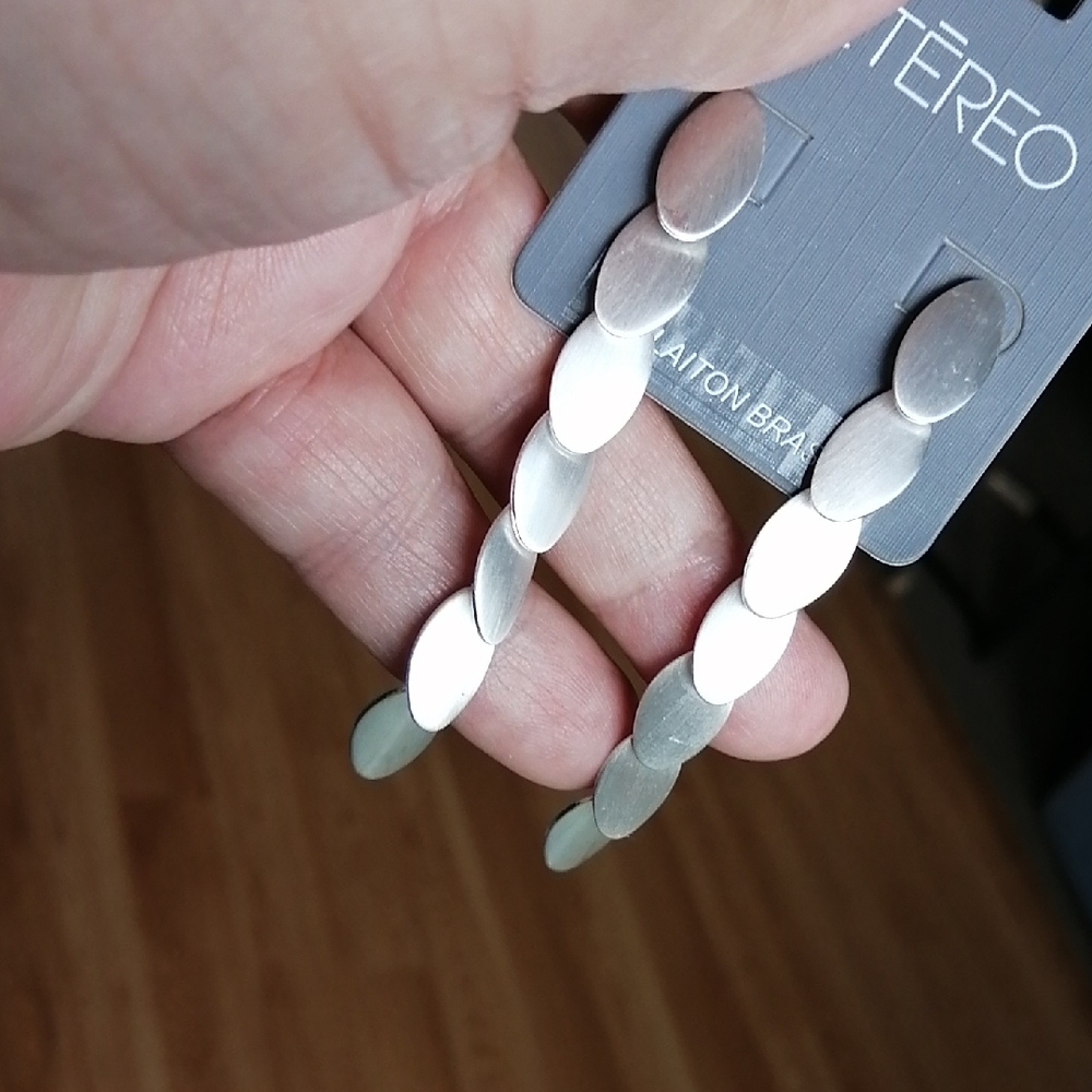 Silver Tone Long Earrings. New